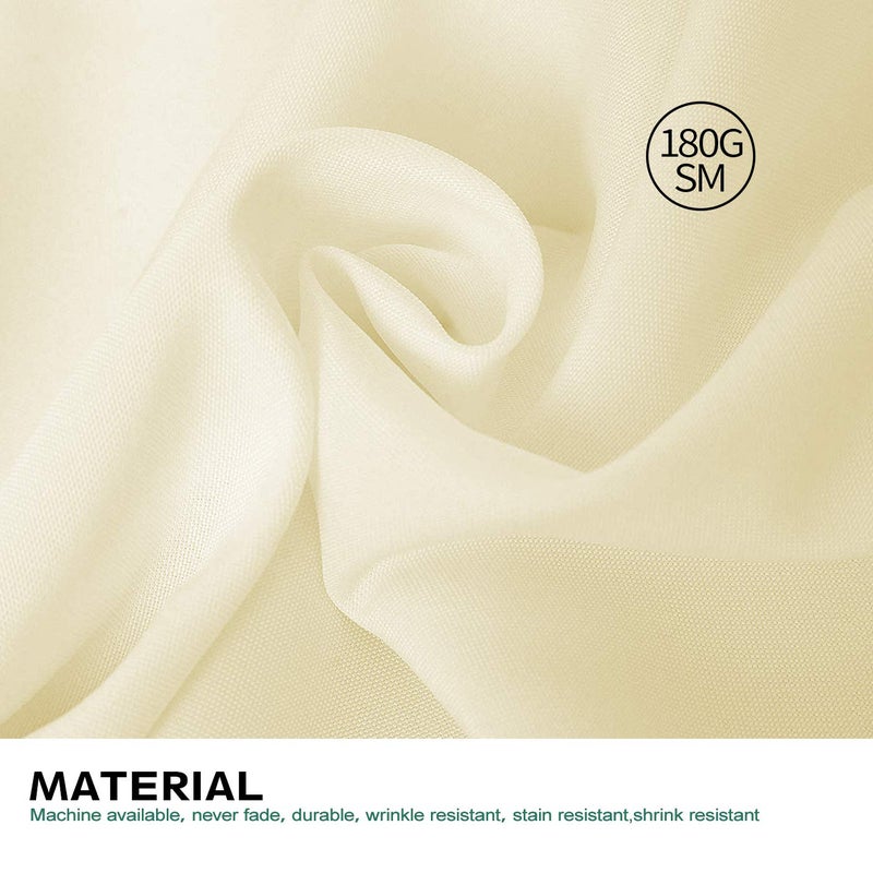 Surmente Ivory Tablecloth 90 x 132-inch Rectangular Polyester Table Cloth for Weddings, Banquets, or Restaurants - Image 3
